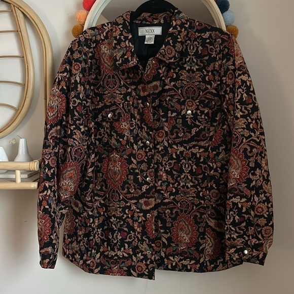 Vintage Nexx Silk Shacket Button Down Jacket - Picture 1 of 6